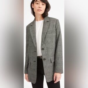 Everlane Oversized Wool Blazer Glen Plaid